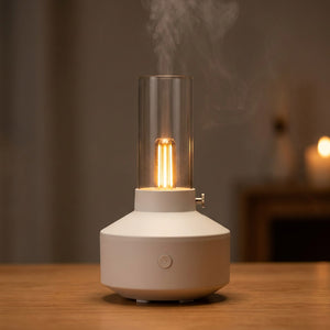 Diffuseur effet flamme modèle lanterne de couleur blanche