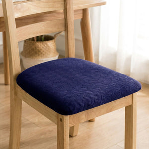 Housse de siège de chaise extensible en jacquard coloris bleu marine