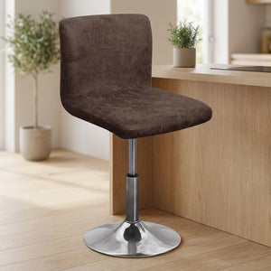 Housse de chaise de bar extensible aspect daim chocolat