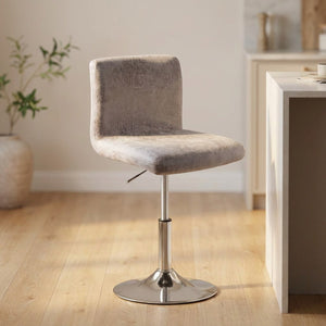 Housse de chaise de bar extensible aspect daim gris clair