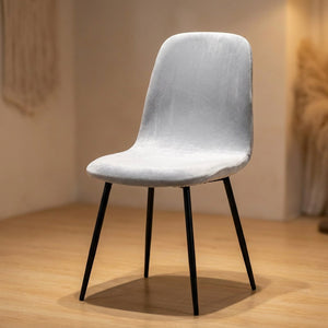 Housse de chaise en velours gris