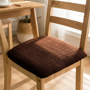 Housse de siège de chaise extensible en jacquard coloris marron
