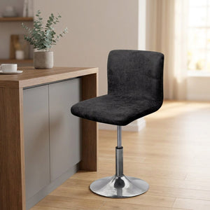 Housse de chaise de bar extensible aspect daim noir