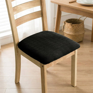 Housse de siège de chaise extensible en jacquard coloris noir