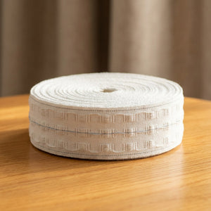 Rouleau de ruban fronceur à plis blanc en coton et lin pour rideaux