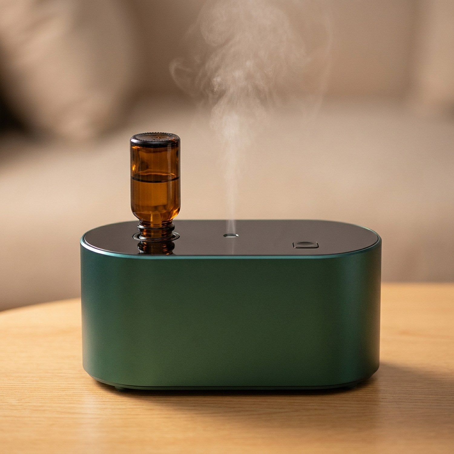 Diffuseur d'huile essentielle de couleur verte en gros plan