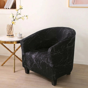 Housse de fauteuil cabriolet motif marbre noir élégant