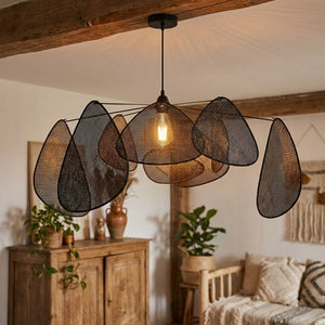Lustre rotin suspension diamètre 100 cm