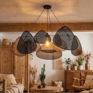 Lustre rotin suspension diamètre 150 cm