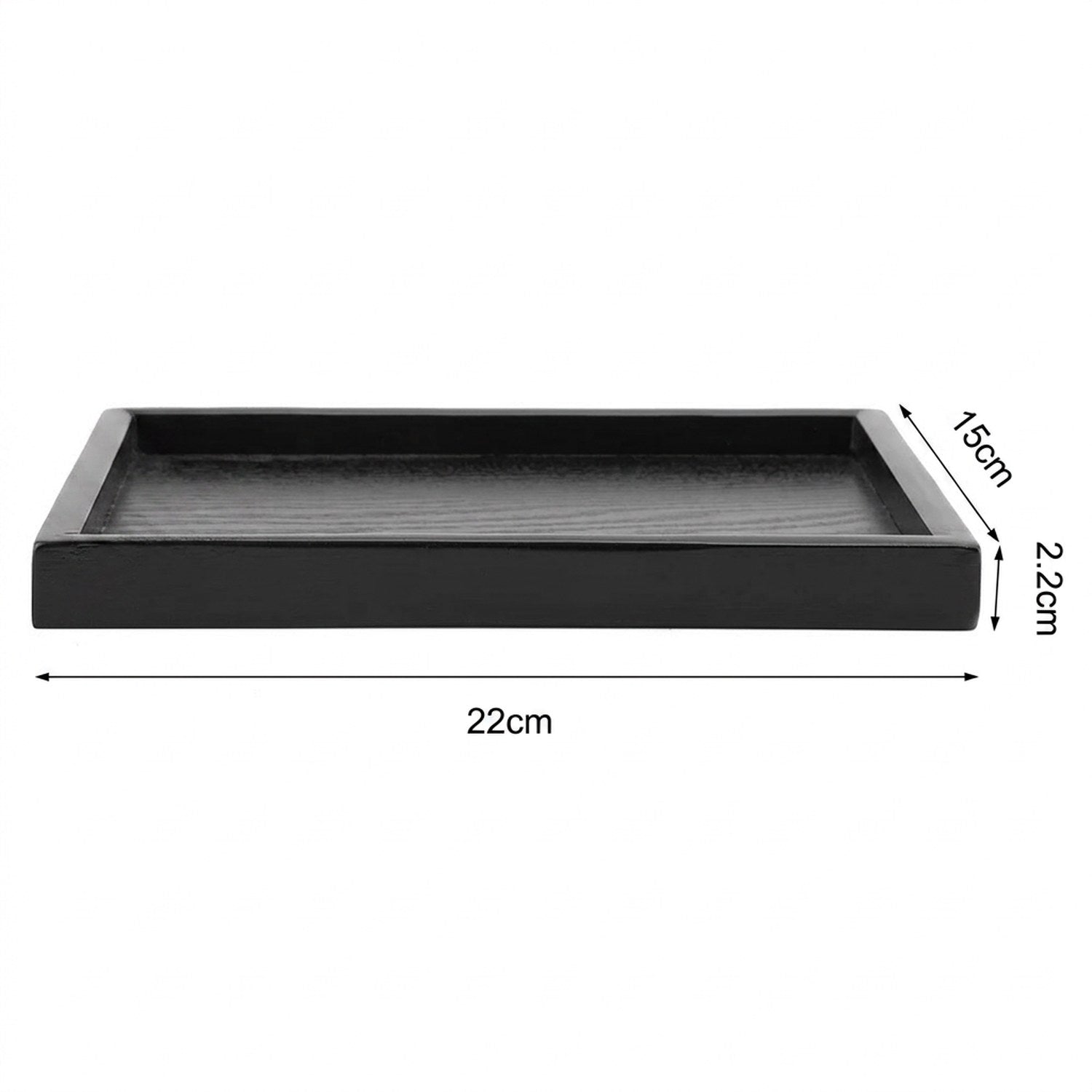 Dimensions plateau rectangulaire 22×15 cm hauteur bords 2,2 cm