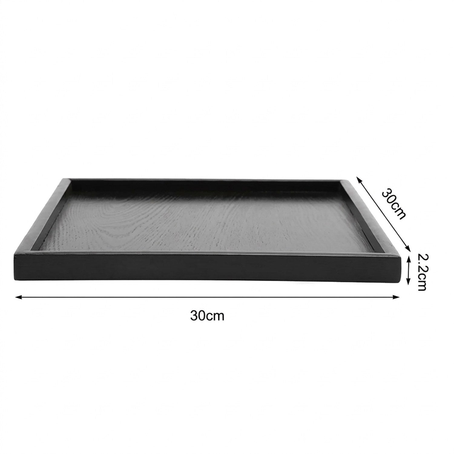 Dimensions plateau carré 30×30 cm hauteur bords 2,2 cm