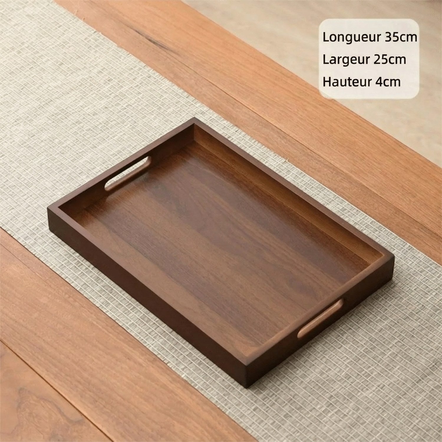 Plateau bambou noyer taille XL (35×25 cm)