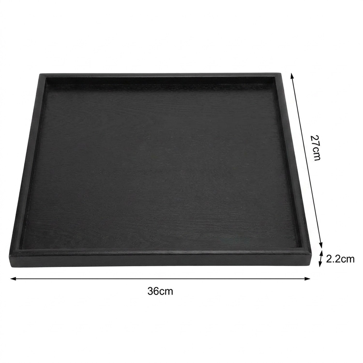 Dimensions plateau rectangulaire 36×27 cm hauteur bords 2,2 cm