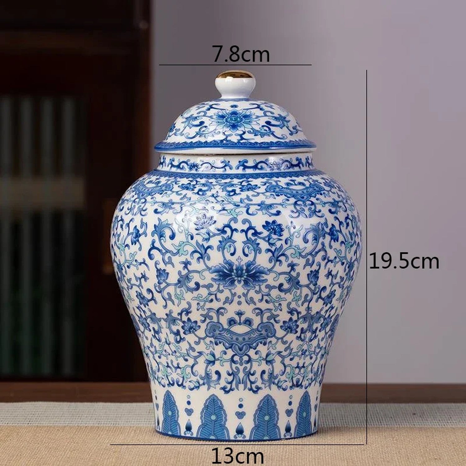 Grand pot à thé lotus porcelaine blanc et bleu