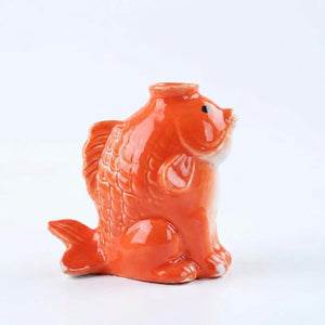 Vase céramique poisson orange, décoration originale