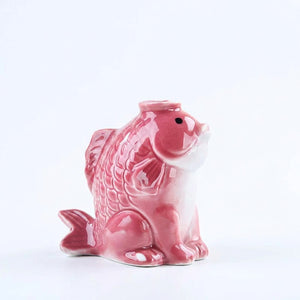Vase céramique poisson rose, décoration chambre