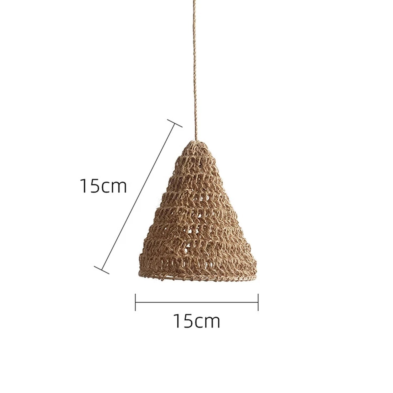 Abat-jour jute conique taille 15cm avec dimensions