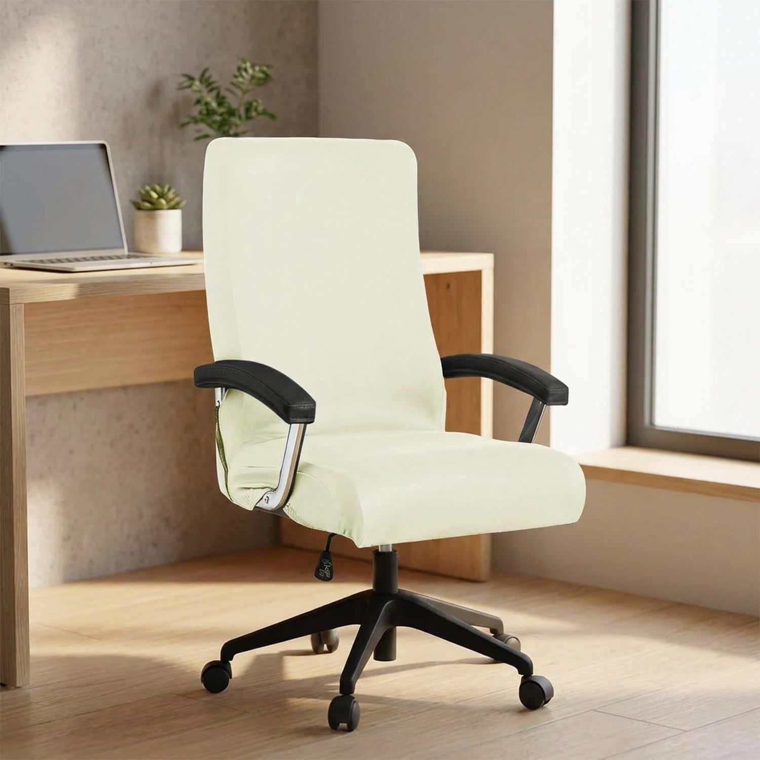 Housse de chaise de bureau extensible beige