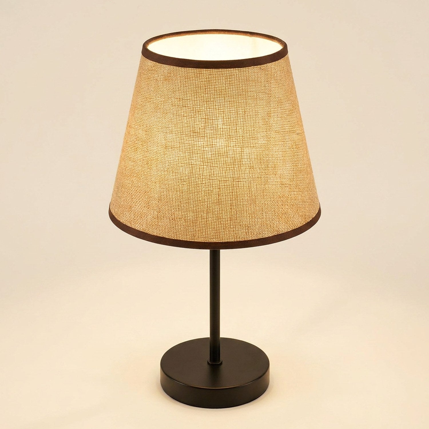 Abat-jour lin rétro coloris beige