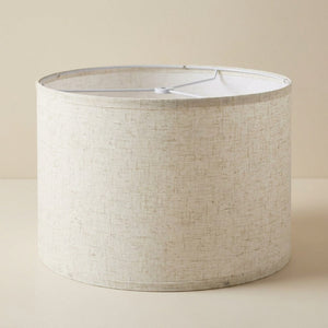 Abat-jour tambour en lin beige pour lampe de table