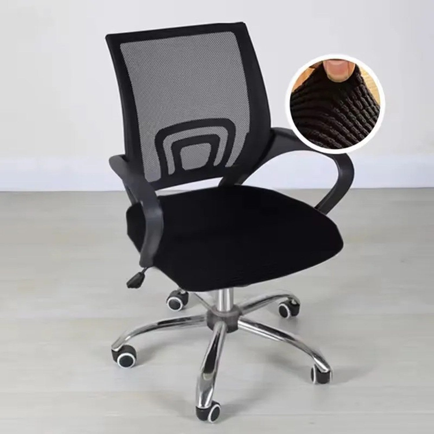 Housse de chaise de bureau noire en élasthanne