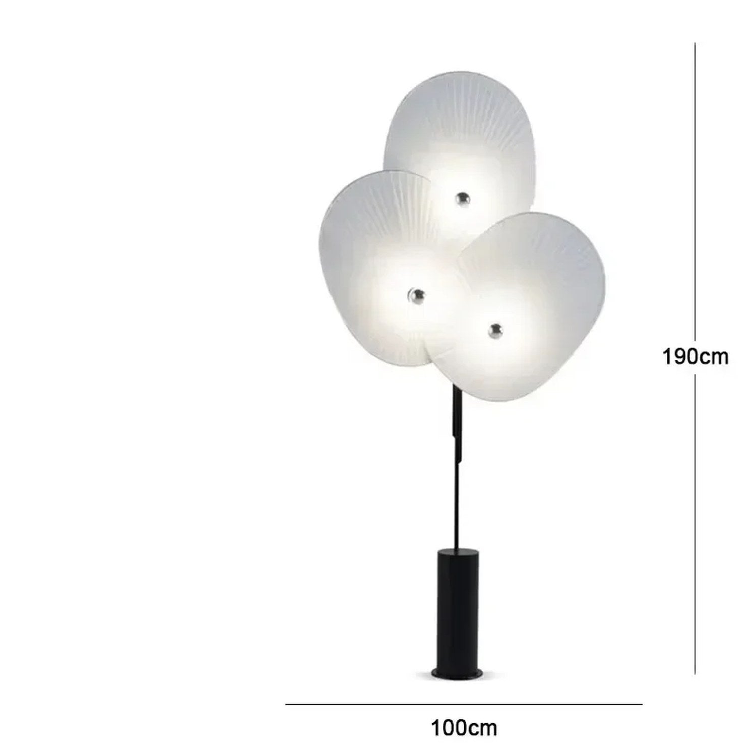 Lampadaire LED abat-jour fleur coloris Blanc