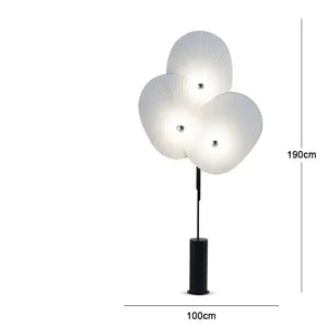Lampadaire LED abat-jour fleur coloris Blanc