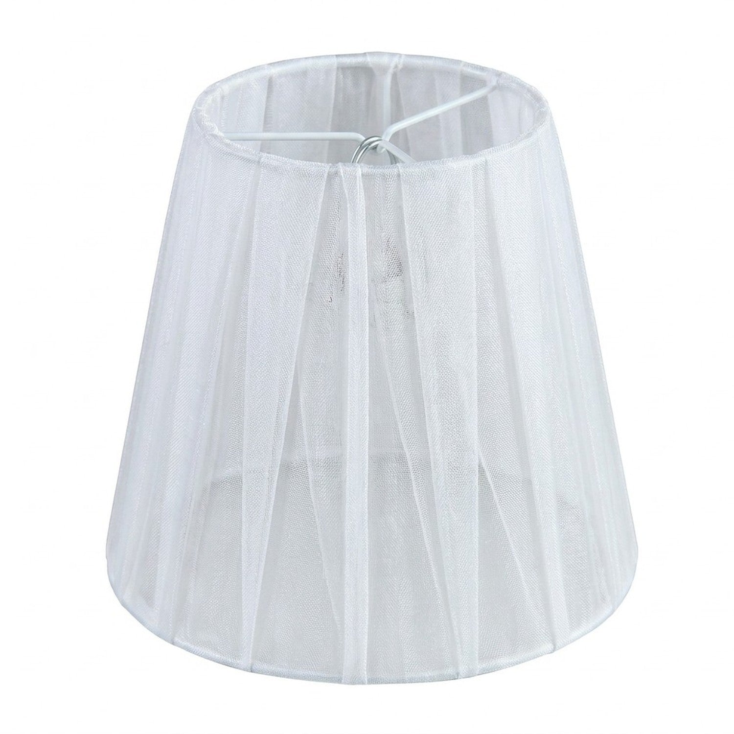 Abat-jour organza blanc clip E14 12cm décoration luminaire