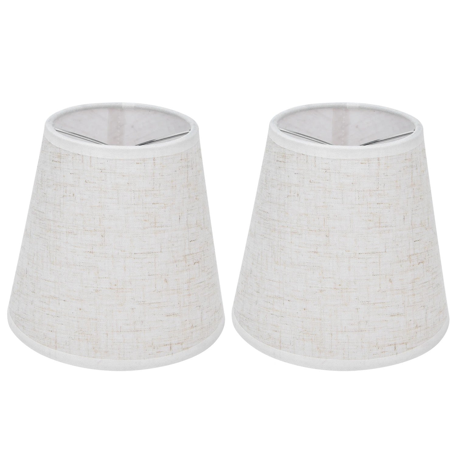 Abat-jour clip E14 coloris Blanc ivoire (lot de 2)