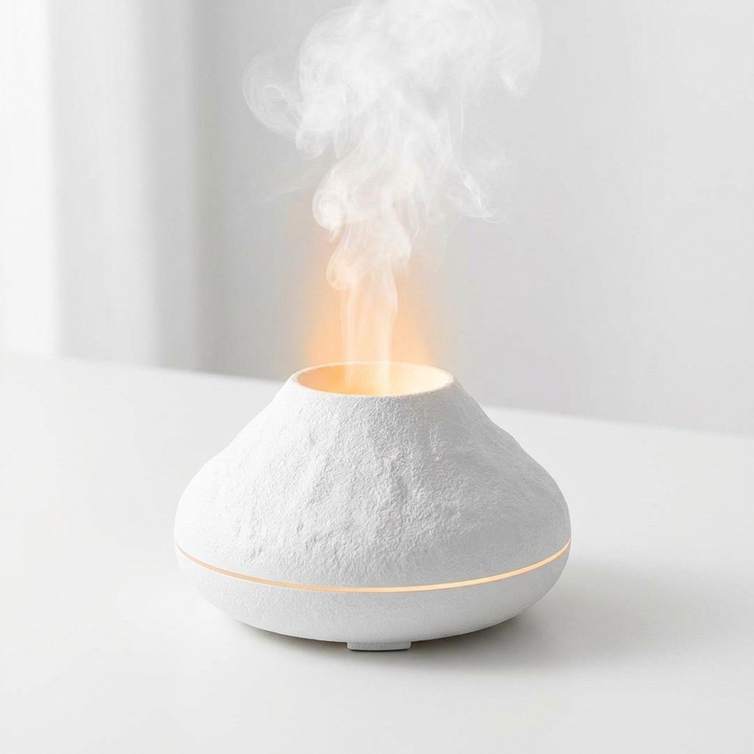 Diffuseur volcanique blanc ultrasonique veilleuse LED