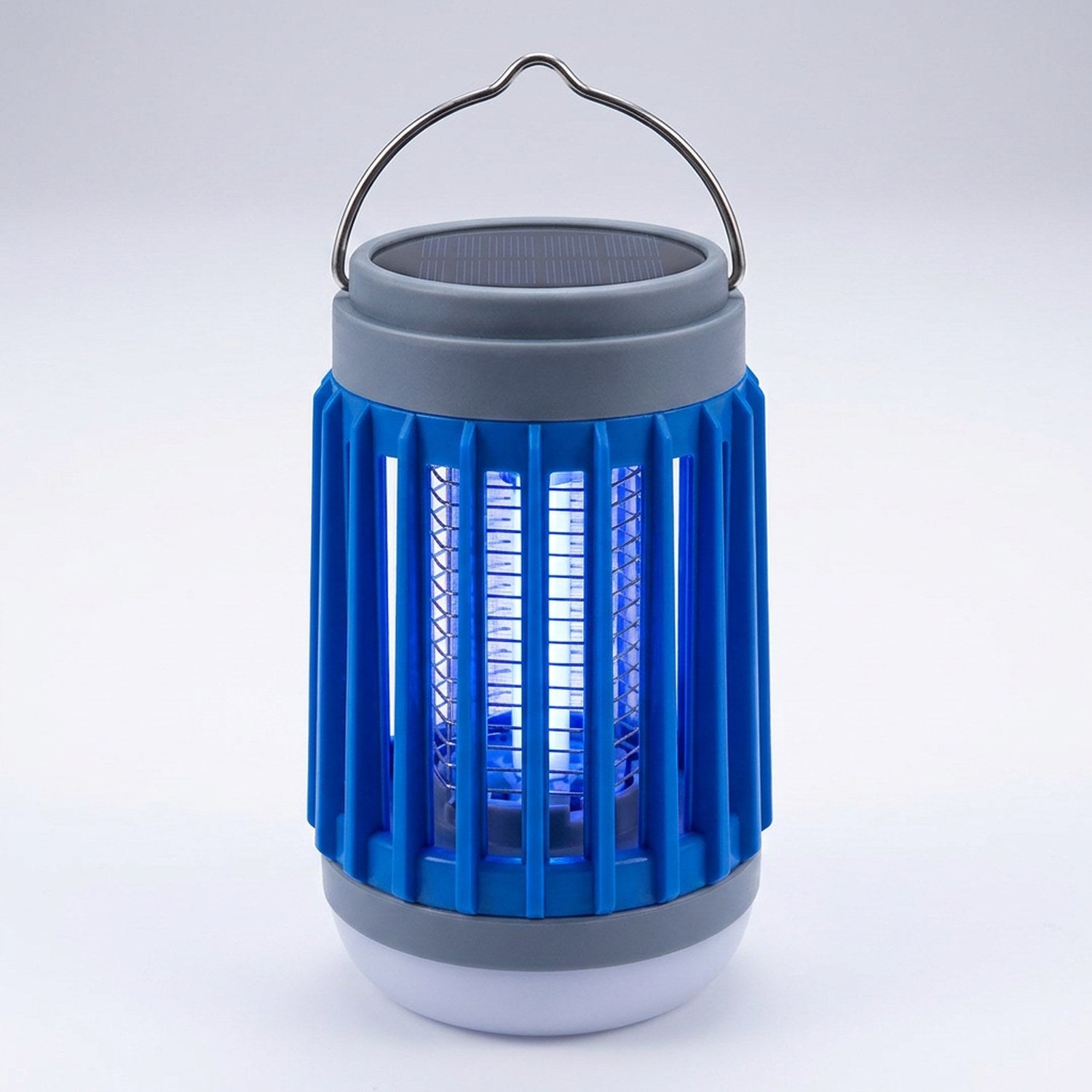 Lampe anti-moustiques UV rechargeable coloris bleu fond blanc