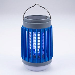 Lampe anti-moustiques UV rechargeable coloris bleu fond blanc