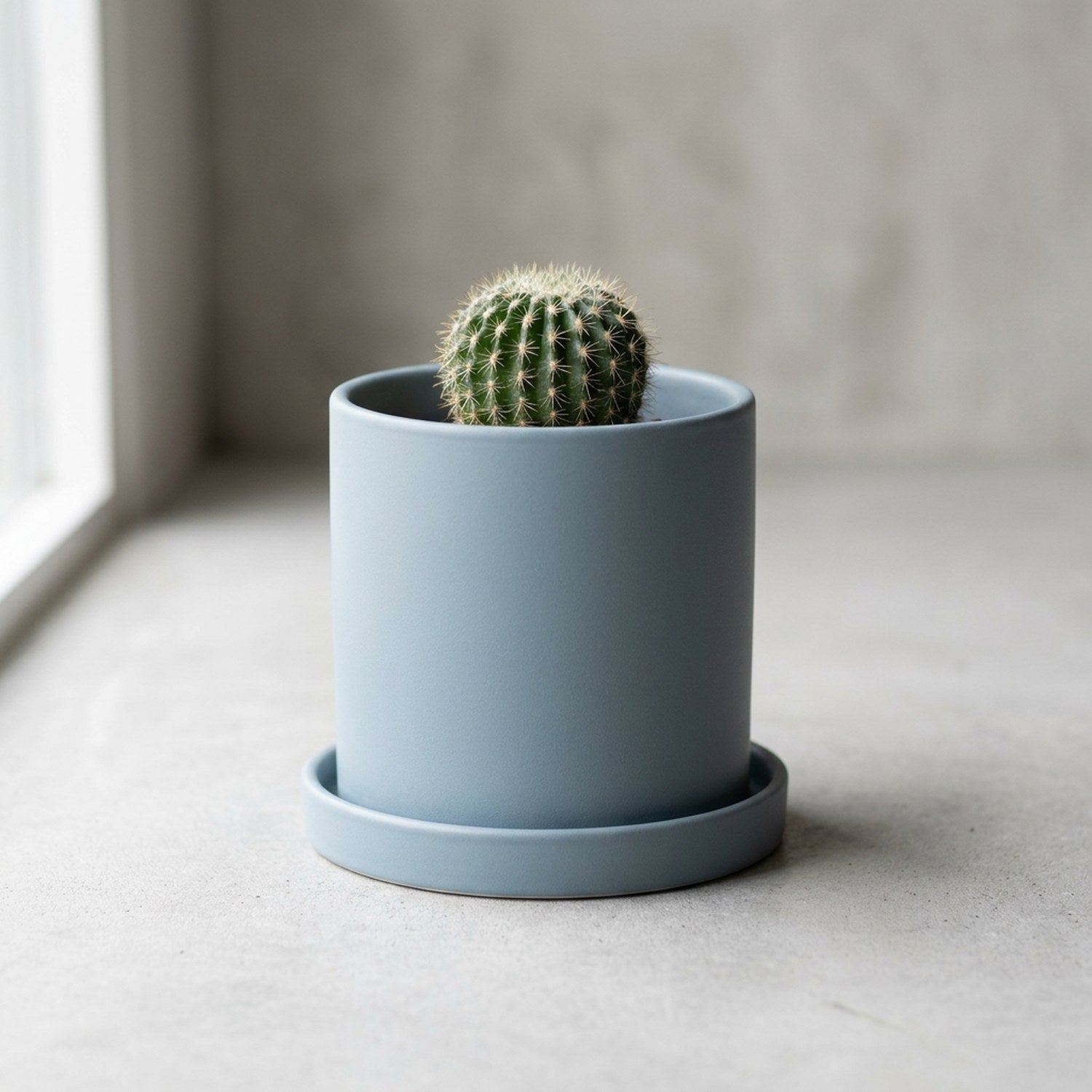 Pot de fleurs céramique style nordique - Bleu ardoise