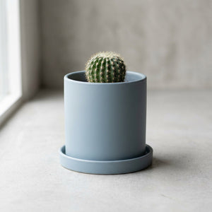 Pot de fleurs céramique style nordique - Bleu ardoise