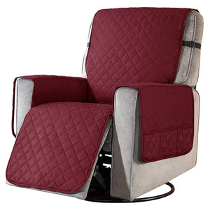 Housse de fauteuil inclinable matelassée bordeaux réversible