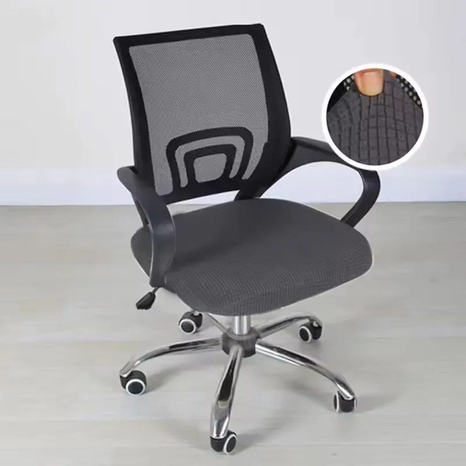 Housse de chaise de bureau grise en élasthanne