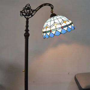 Abat-jour méditerranée bleue vitrail 30cm