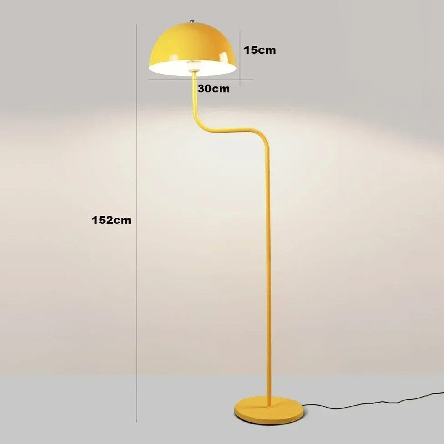 Lampadaire champignon jaune - spécifications techniques