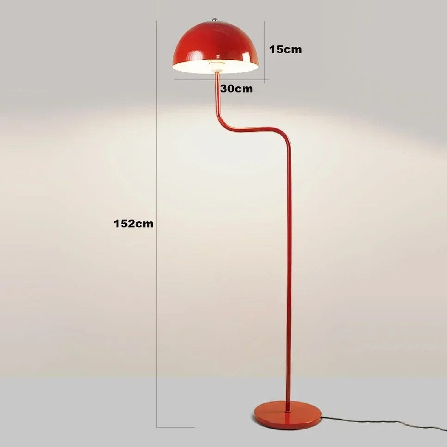 Lampadaire champignon rouge - spécifications techniques