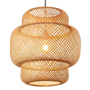 Suspension bambou modèle Gourde bi-lobée 30cm × 32cm fond blanc