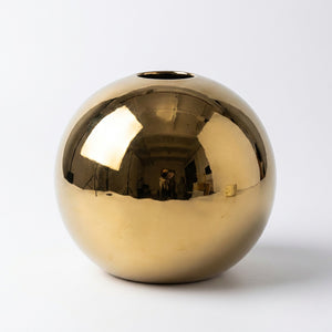 Vase boule céramique dorée taille L