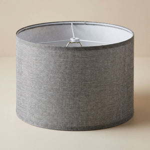 Abat-jour tambour en lin gris pour lampe de table