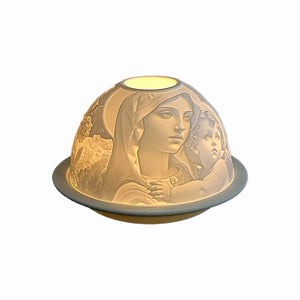 Photophore bougeoir lithophanie motif Vierge Marie – bougeoir en porcelaine