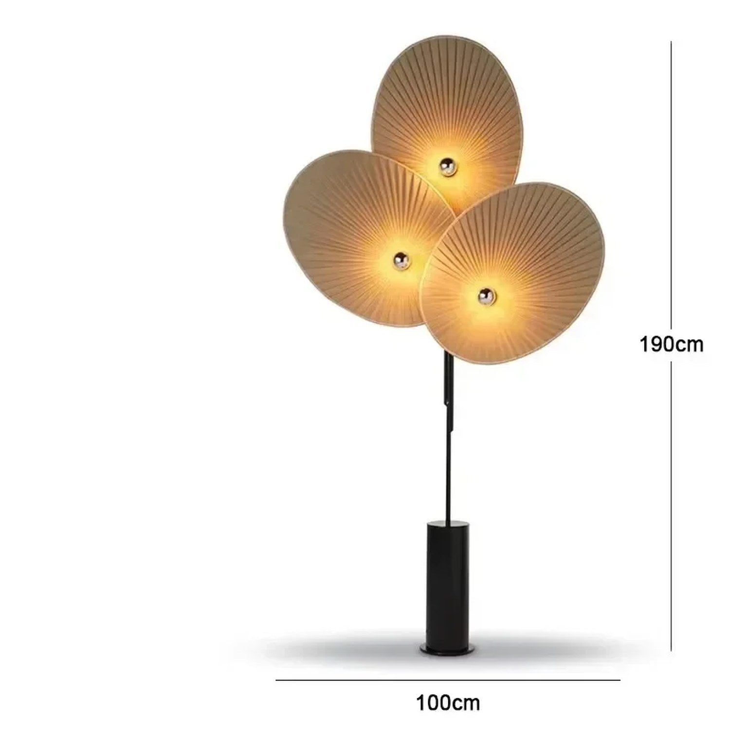 Lampadaire LED abat-jour fleur coloris Jaune