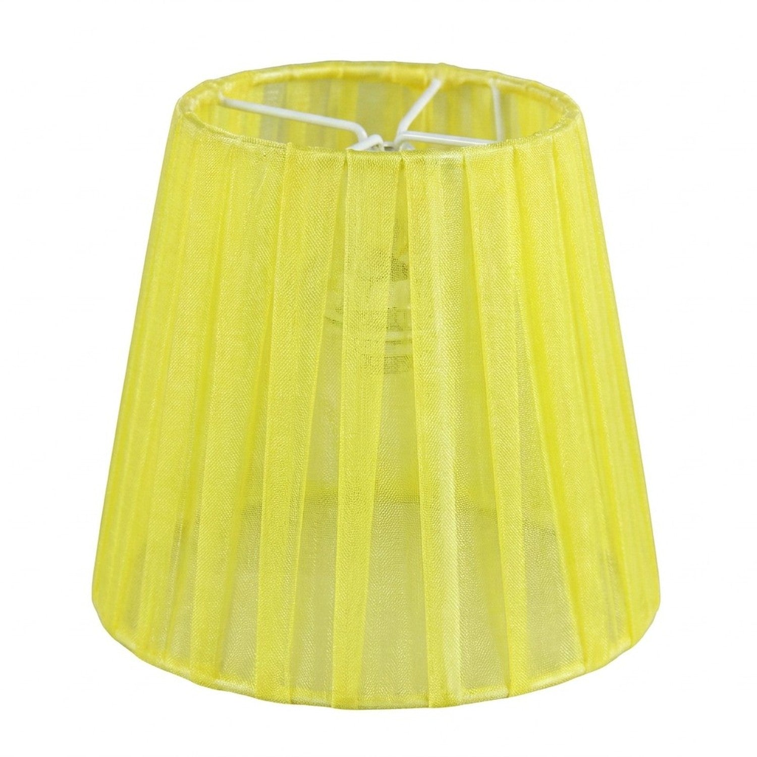 Abat-jour organza jaune clip E14 12cm décoration luminaire