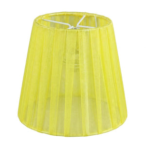 Abat-jour organza jaune clip E14 12cm décoration luminaire