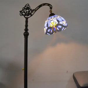 Abat-jour papillon bleu vitrail 20cm