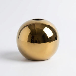 Vase boule céramique dorée taille M