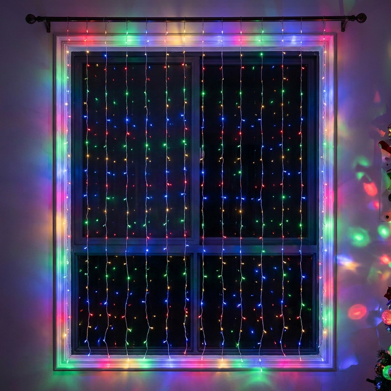 Rideau lumineux LED Multicolore arc-en-ciel