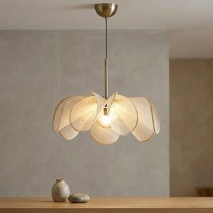Suspension Wabi Sabi tissu lumière neutre naturelle